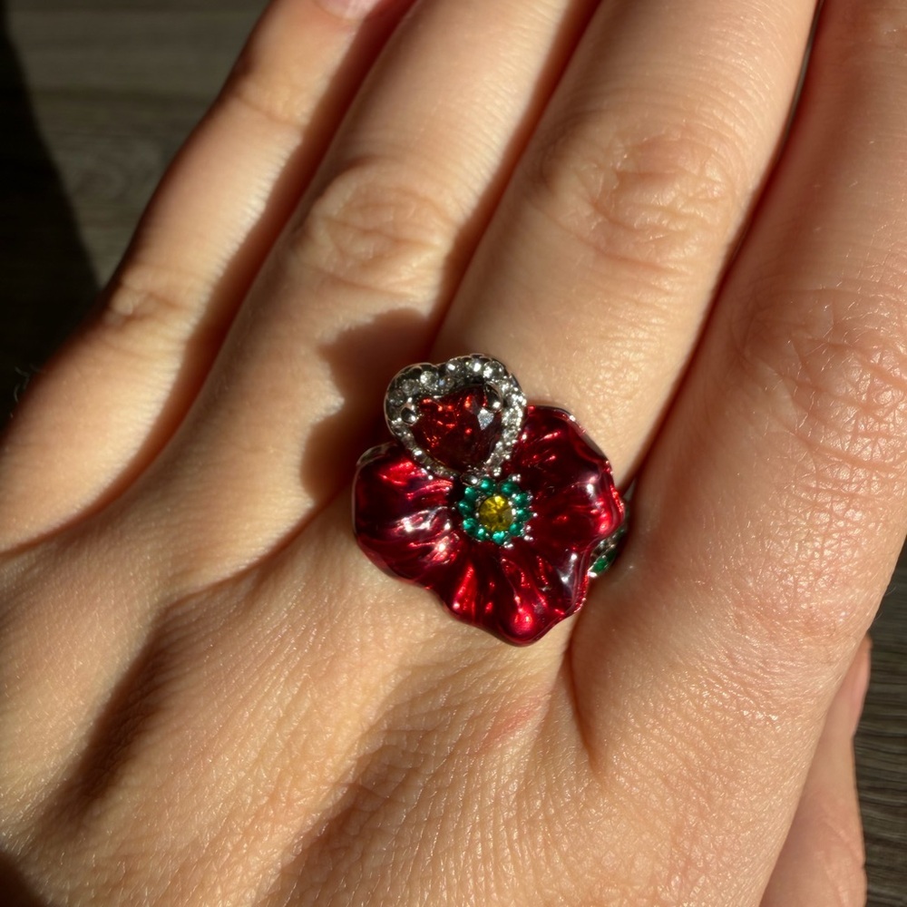 Red Floral Ring